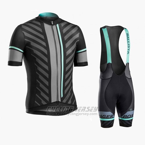 2016 Cycling Jersey Trek Bontrager Black and Gray Short Sleeve and Bib Short
